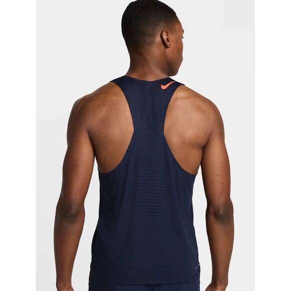 NWT Nike AeroSwift Men's Dri-FIT ADV Running Singlet FN4231-451 BLUE/ORANGE Sz S - Picture 2 of 4